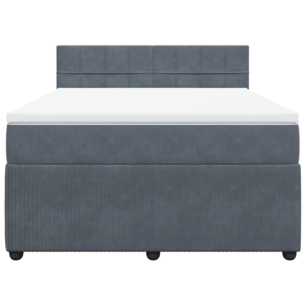 Sommier à lattes de lit et matelas Gris foncé 140x190cm Velours - XIOS
