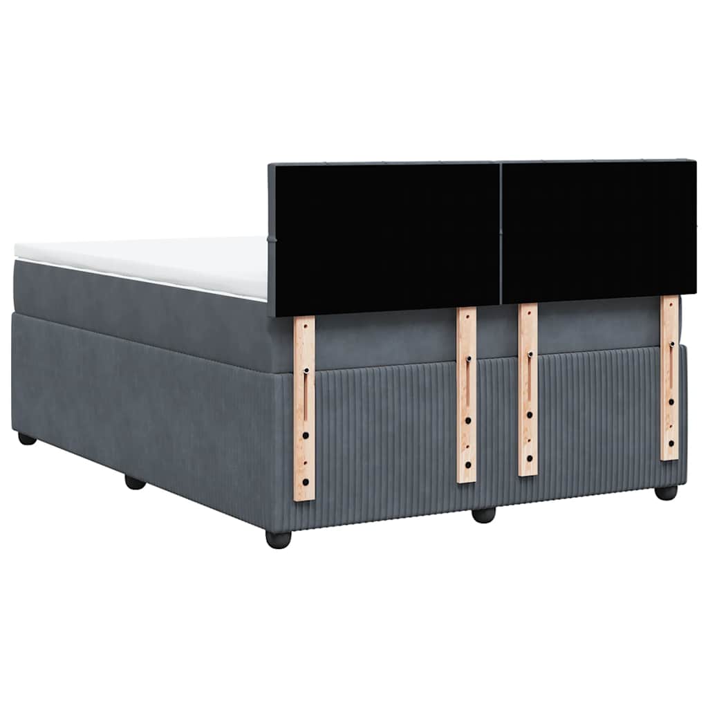Sommier à lattes de lit et matelas Gris foncé 140x190cm Velours - XIOS