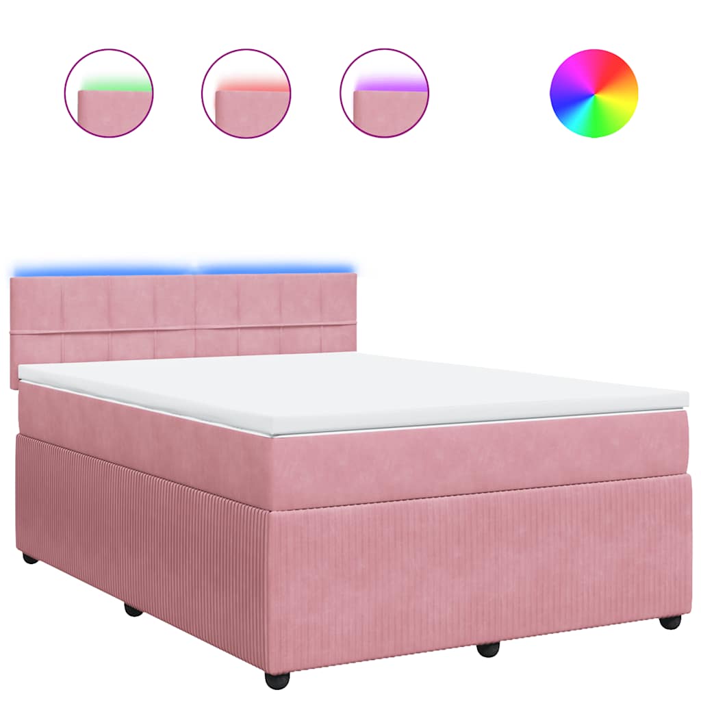 Sommier à lattes de lit avec matelas Rose 140x190 cm Velours - XIOS