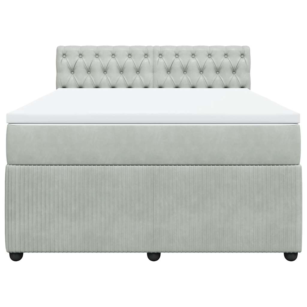 Sommier à lattes de lit et matelas Gris clair 140x190cm Velours - XIOS