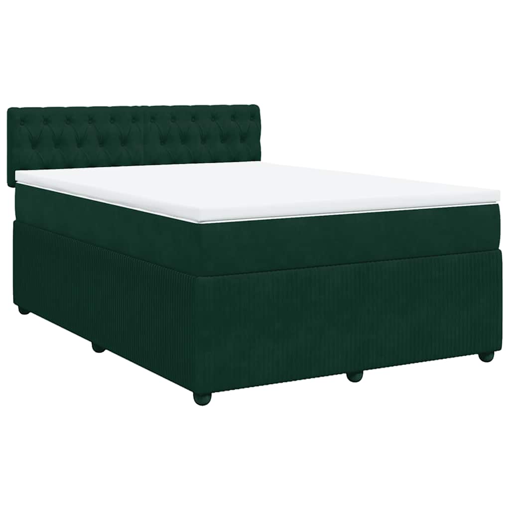 Sommier à lattes de lit et matelas Vert foncé 140x190cm Velours - XIOS