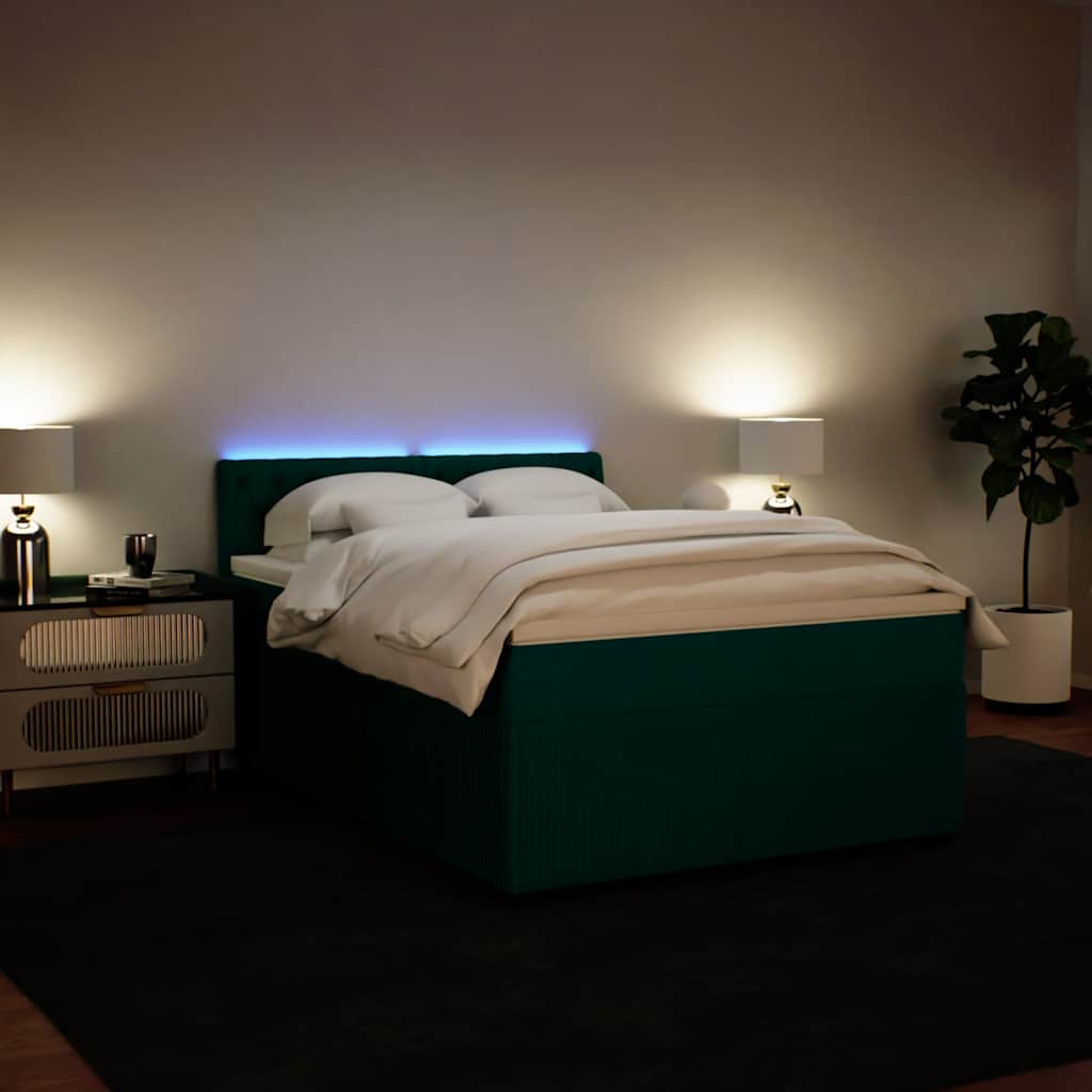 Sommier à lattes de lit et matelas Vert foncé 140x190cm Velours - XIOS
