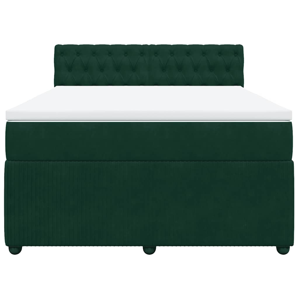 Sommier à lattes de lit et matelas Vert foncé 140x190cm Velours - XIOS