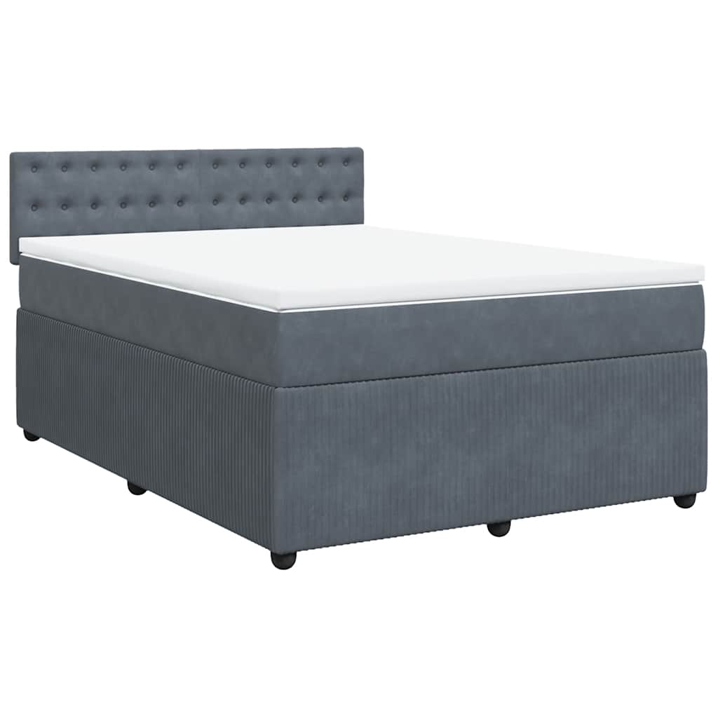 Sommier à lattes de lit et matelas Gris foncé 140x190cm Velours - XIOS