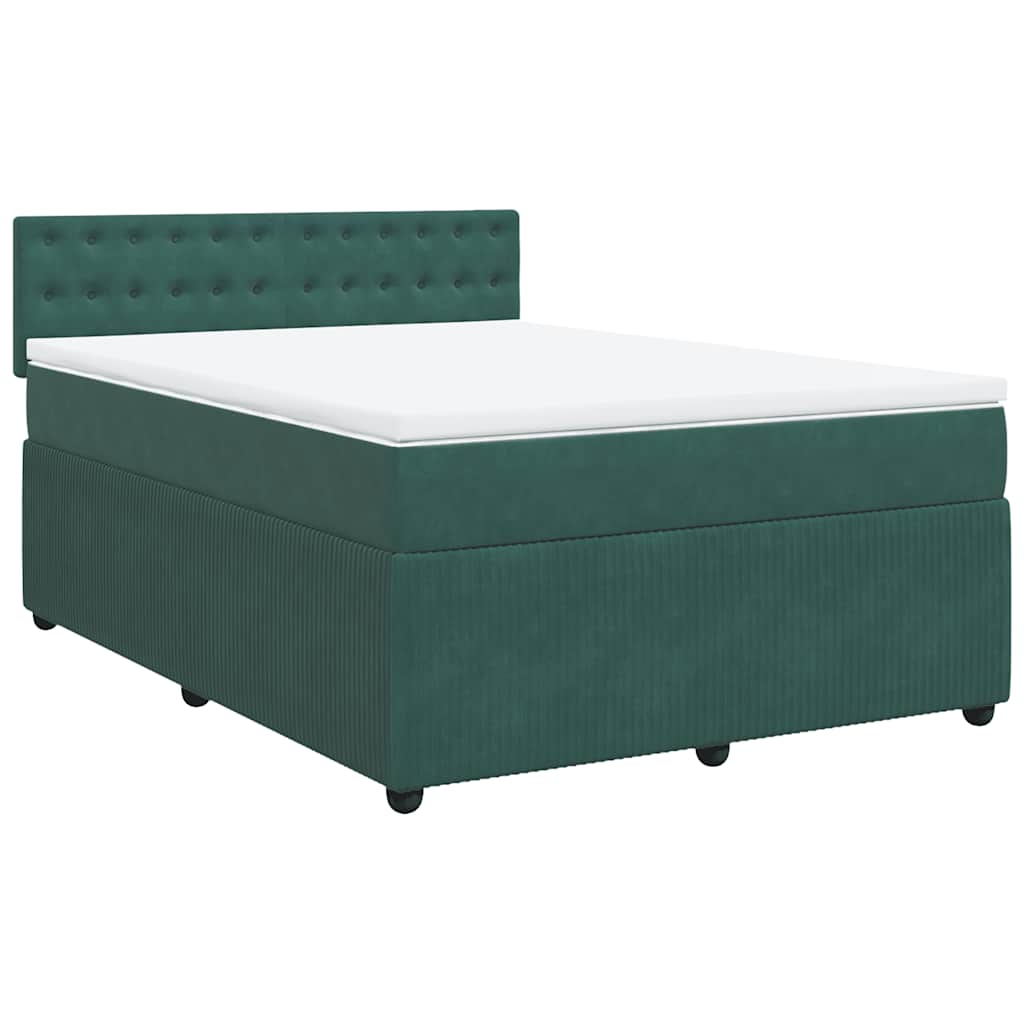 Sommier à lattes de lit et matelas Vert foncé 140x190cm Velours - XIOS