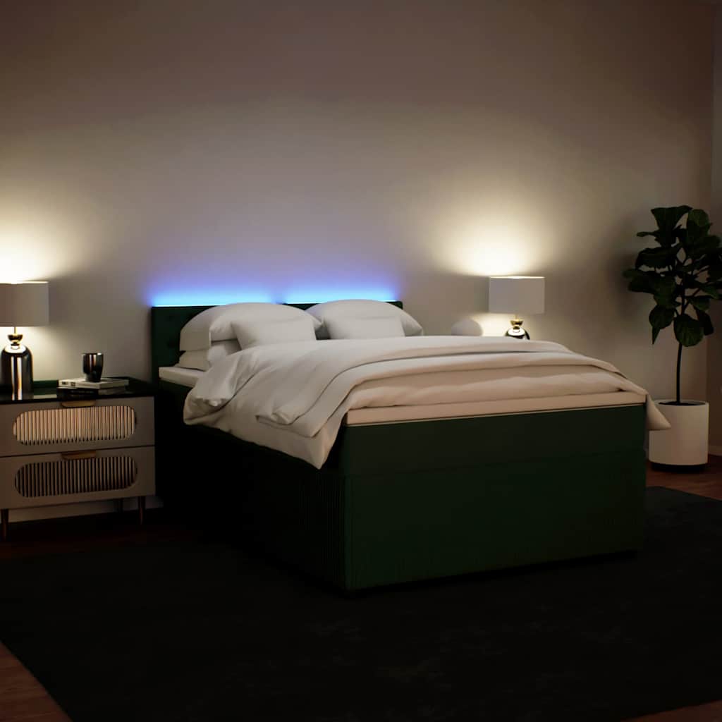 Sommier à lattes de lit et matelas Vert foncé 140x190cm Velours - XIOS