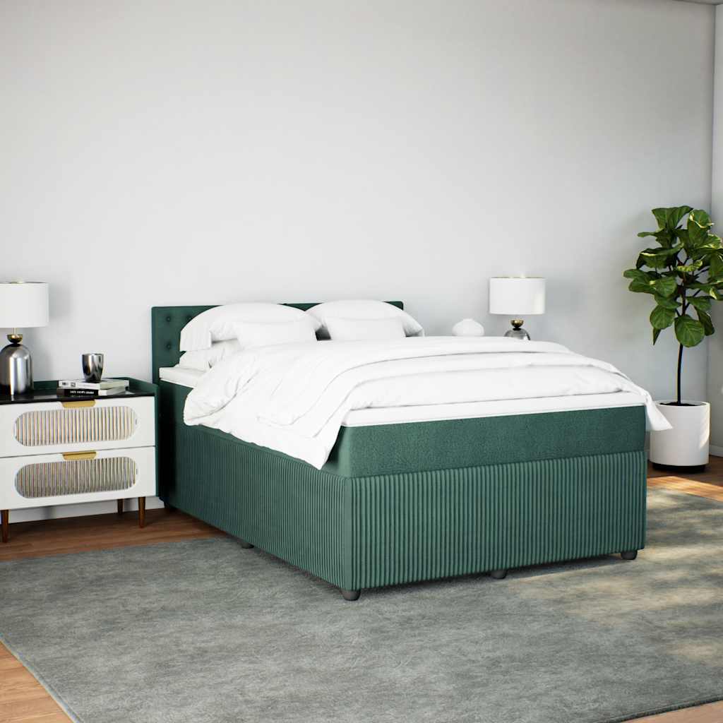 Sommier à lattes de lit et matelas Vert foncé 140x190cm Velours - XIOS