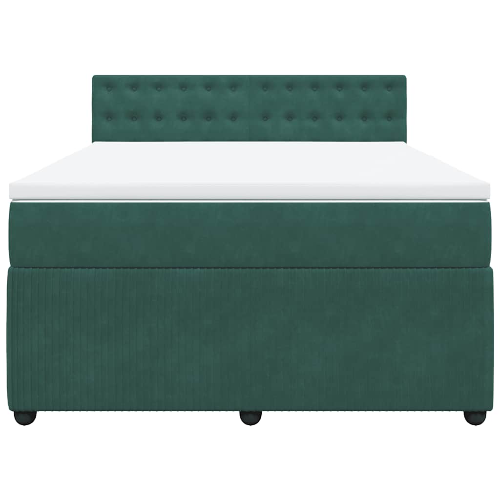 Sommier à lattes de lit et matelas Vert foncé 140x190cm Velours - XIOS