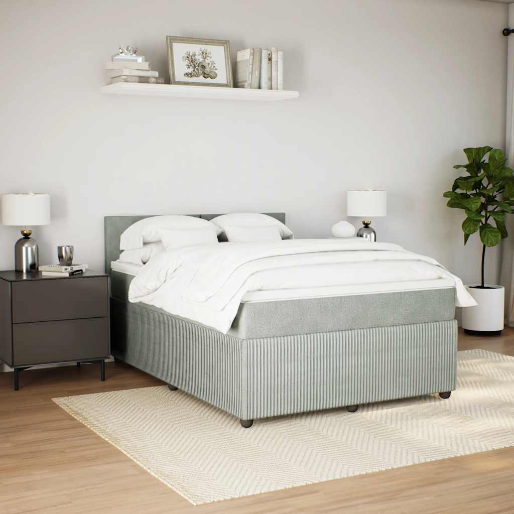 Sommier à lattes de lit et matelas Gris clair 140x200cm Velours - XIOS
