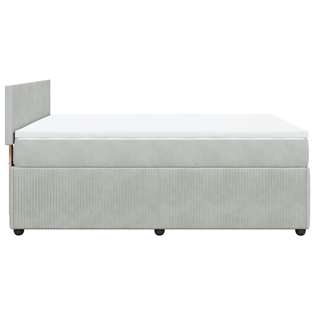 Sommier à lattes de lit et matelas Gris clair 140x200cm Velours - XIOS