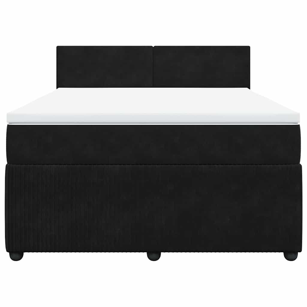 Sommier à lattes de lit avec matelas Noir 140x200 cm Velours - XIOS