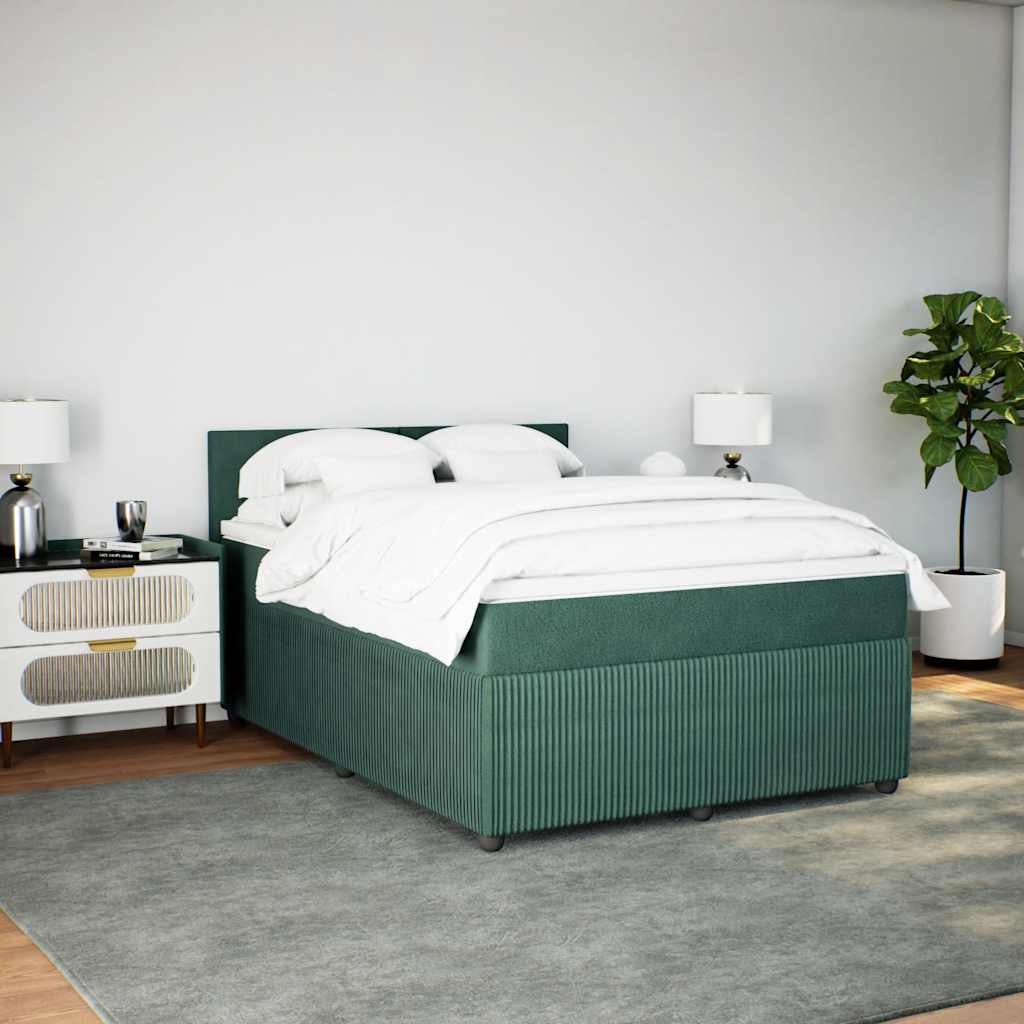 Sommier à lattes de lit et matelas Vert foncé 140x200cm Velours - XIOS