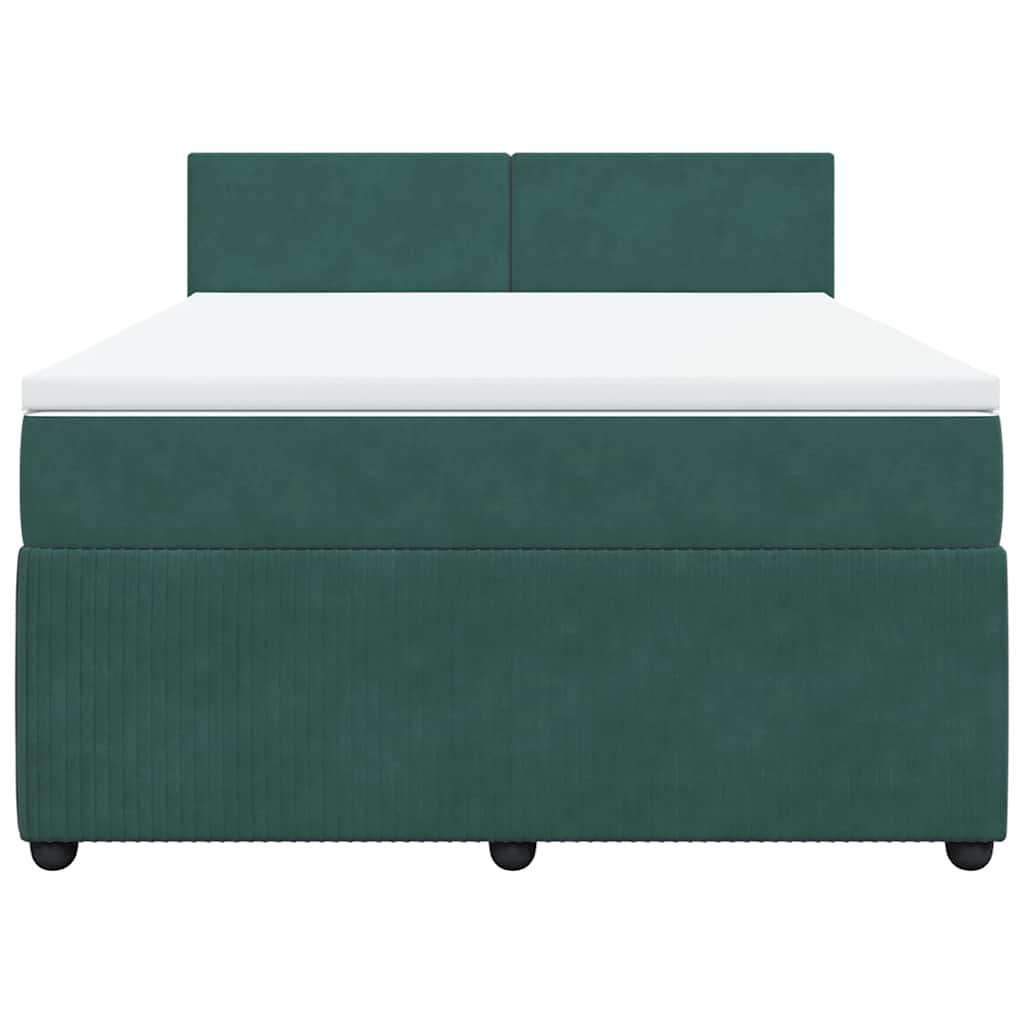 Sommier à lattes de lit et matelas Vert foncé 140x200cm Velours - XIOS