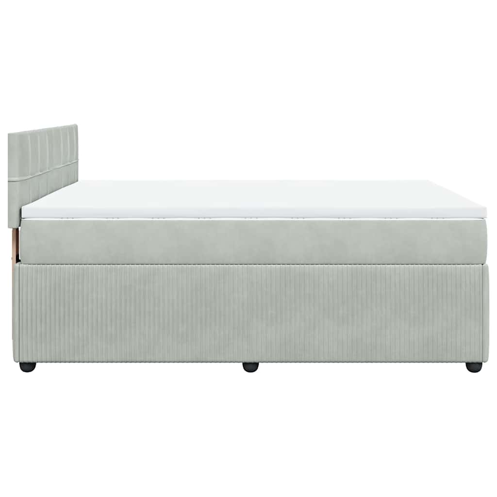 Sommier à lattes de lit et matelas Gris clair 140x200cm Velours - XIOS