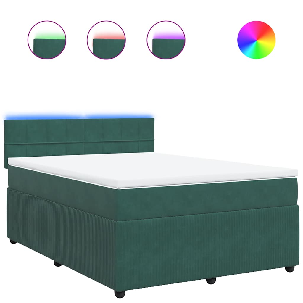 Sommier à lattes de lit et matelas Vert foncé 140x200cm Velours - XIOS