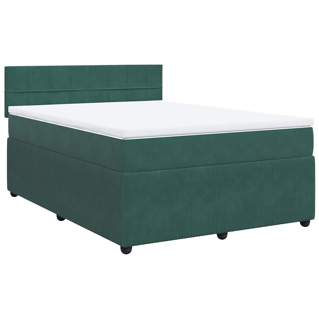 Sommier à lattes de lit et matelas Vert foncé 140x200cm Velours - XIOS