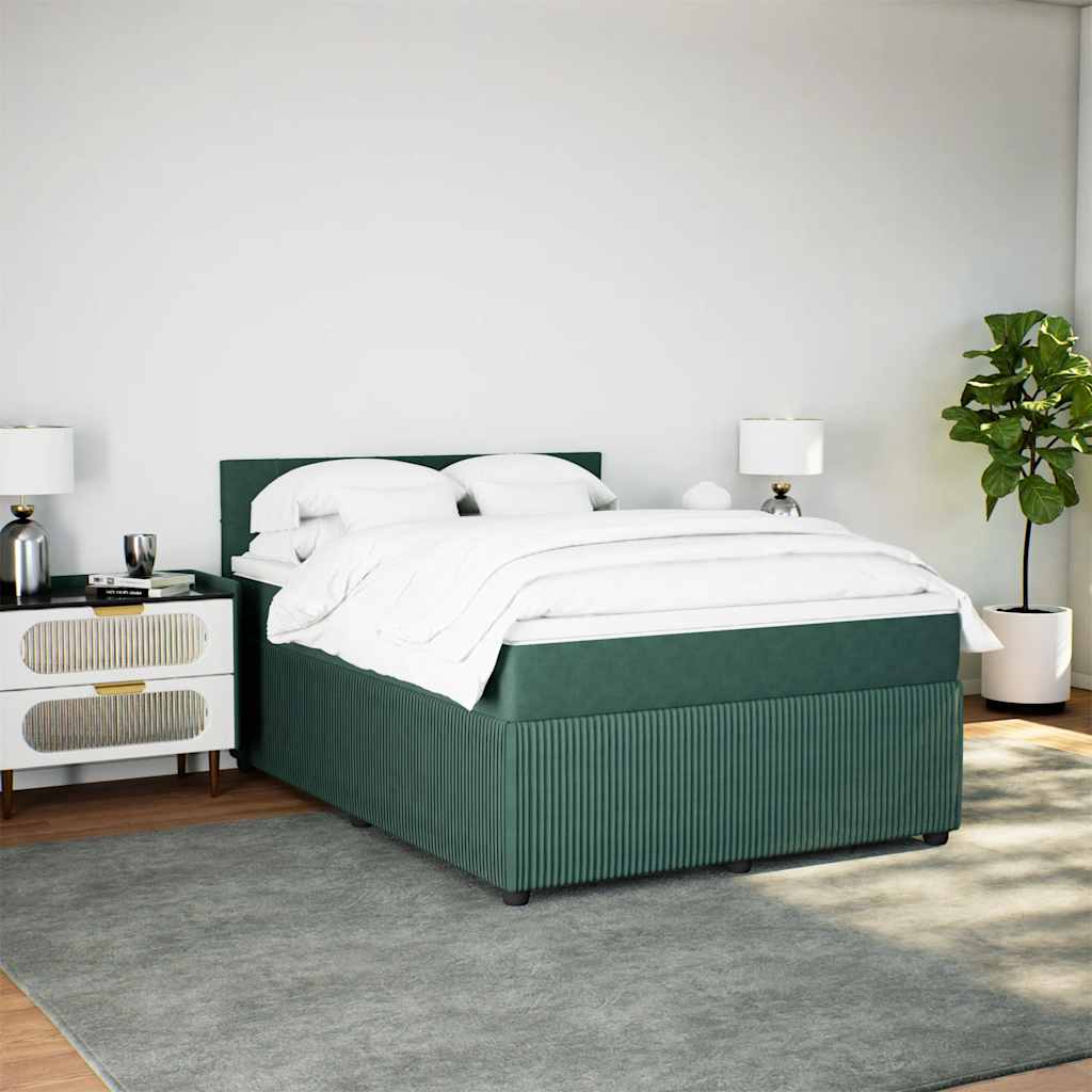 Sommier à lattes de lit et matelas Vert foncé 140x200cm Velours - XIOS