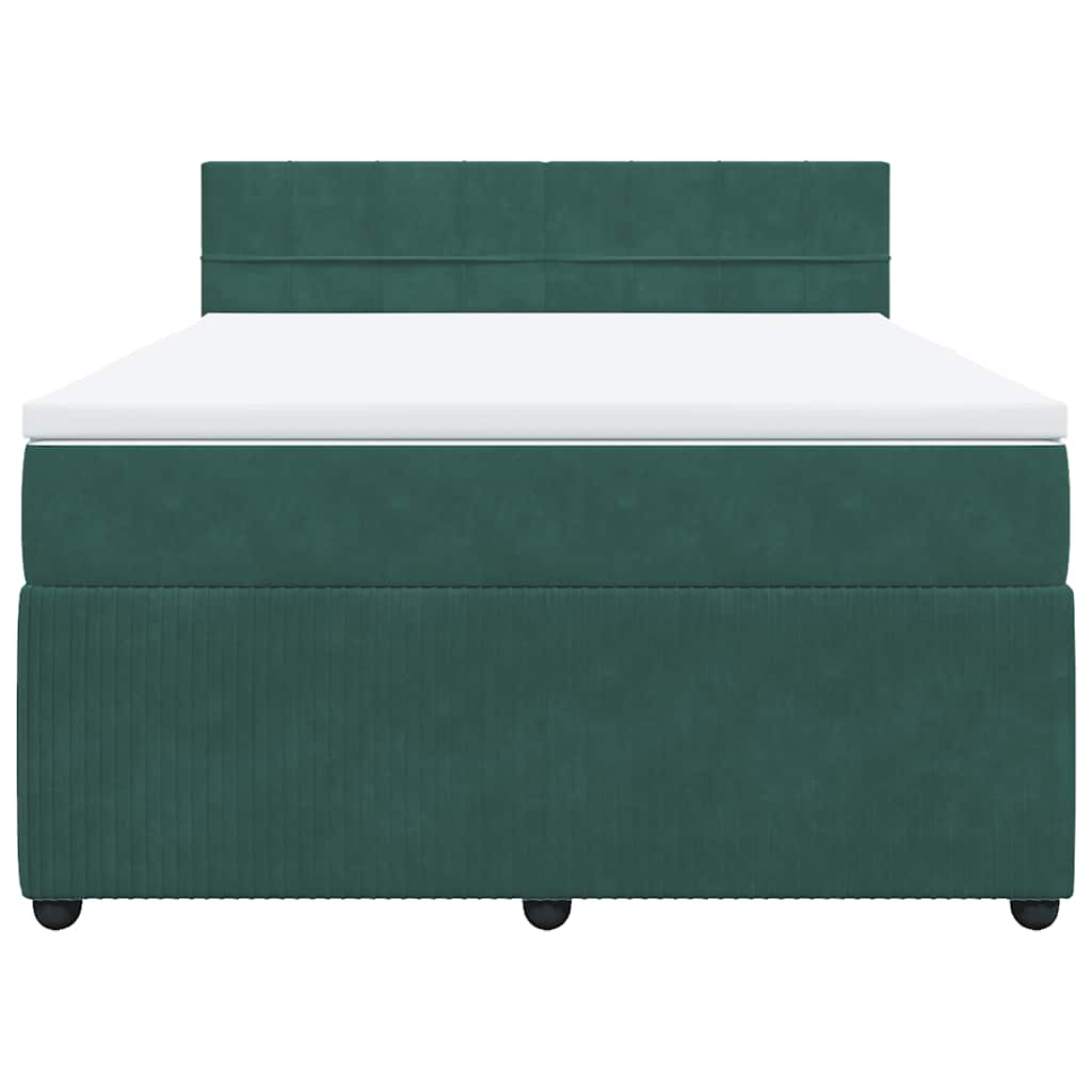 Sommier à lattes de lit et matelas Vert foncé 140x200cm Velours - XIOS