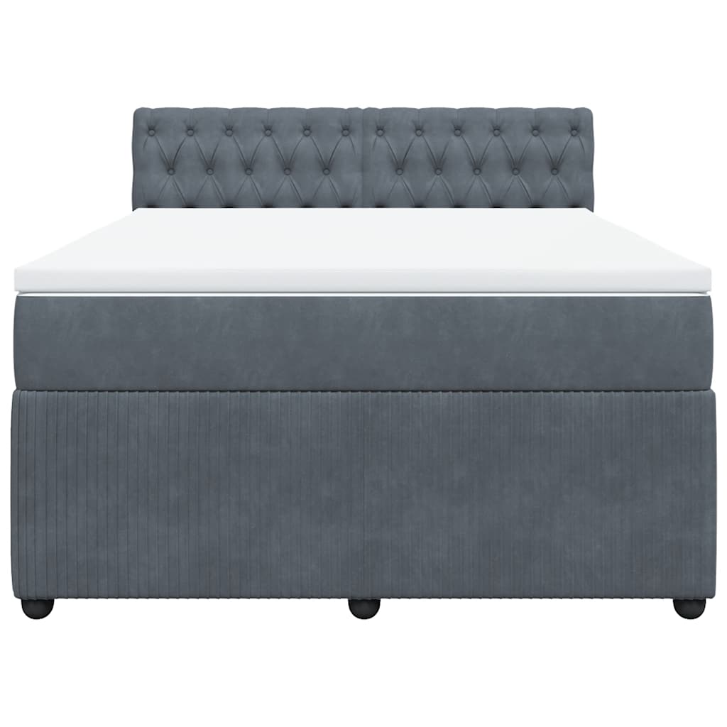Sommier à lattes de lit et matelas Gris foncé 140x200cm Velours - XIOS