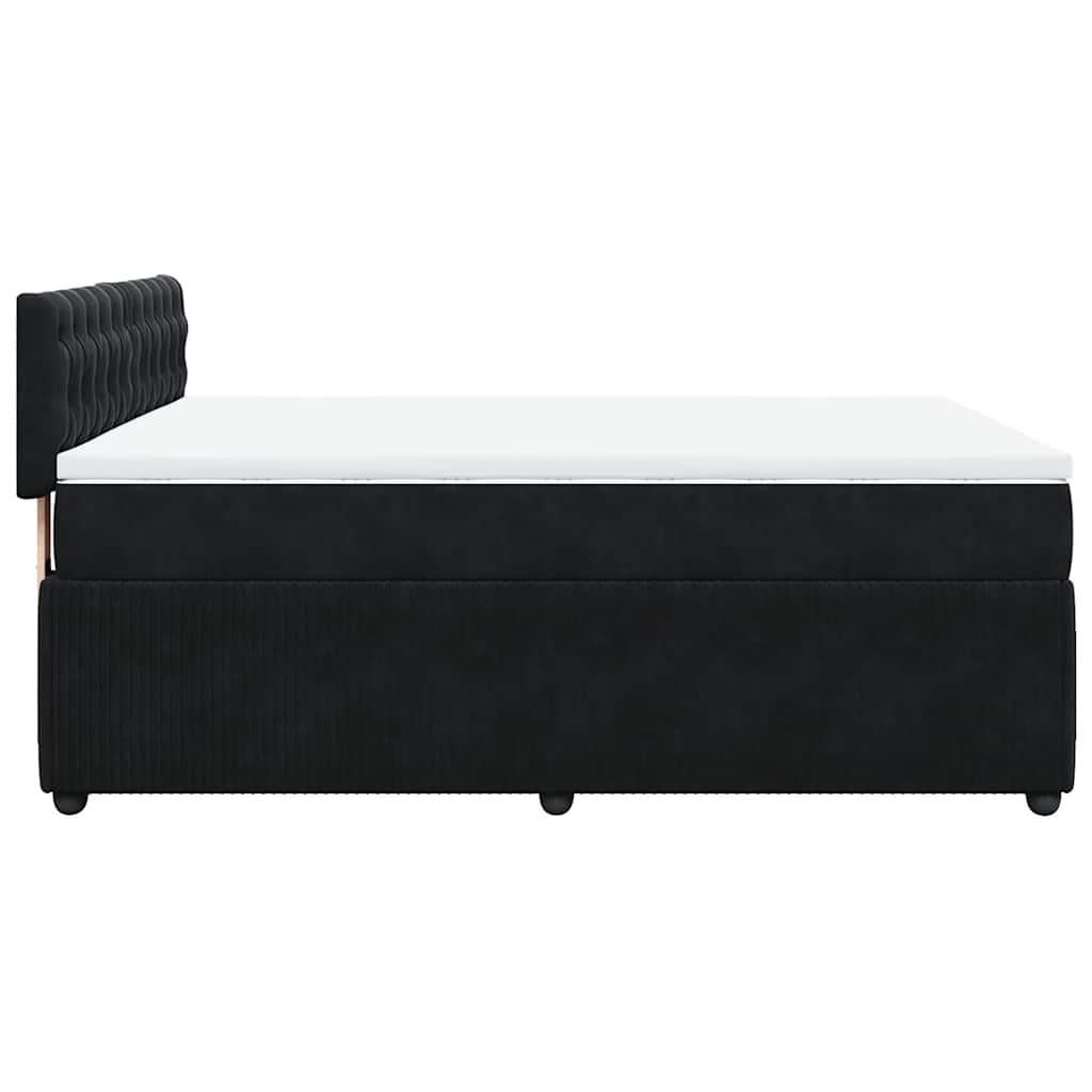 Sommier à lattes de lit avec matelas Noir 140x200 cm Velours - XIOS
