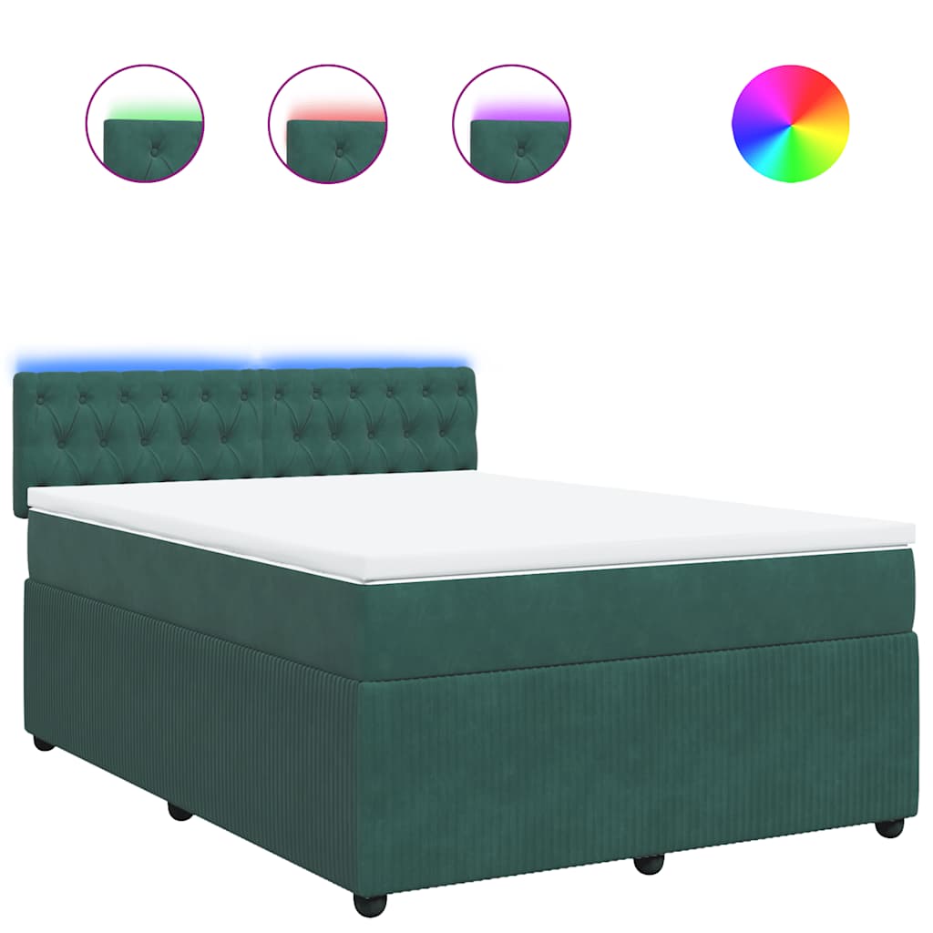 Sommier à lattes de lit et matelas Vert foncé 140x200cm Velours - XIOS