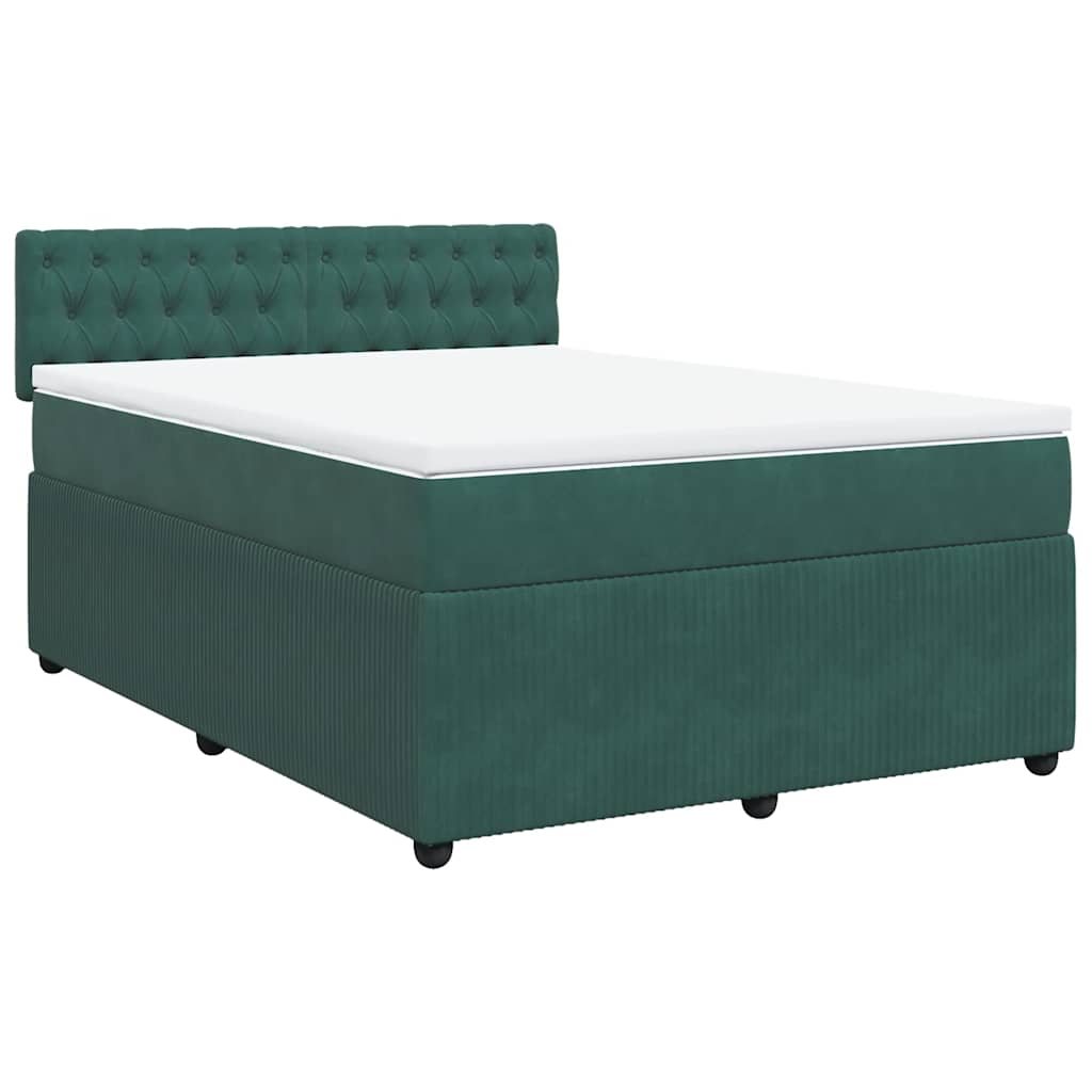 Sommier à lattes de lit et matelas Vert foncé 140x200cm Velours - XIOS