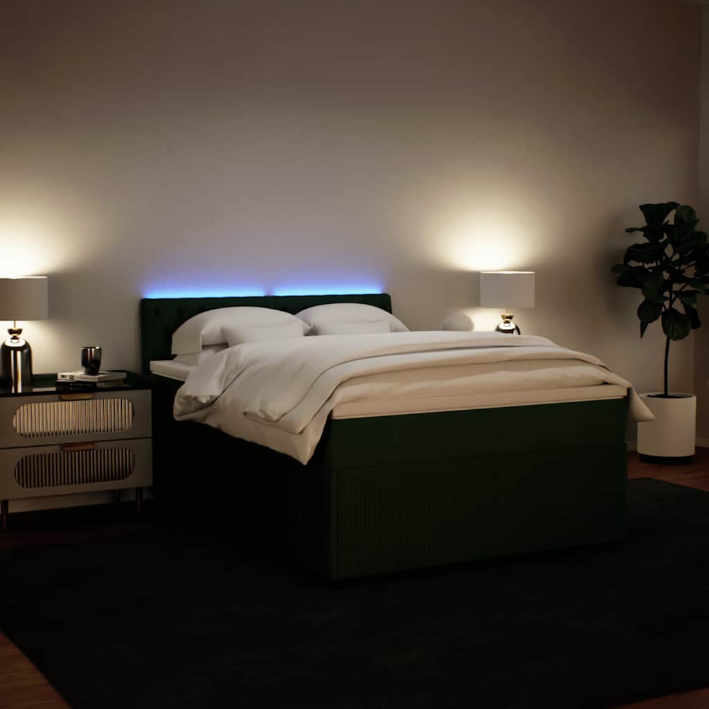 Sommier à lattes de lit et matelas Vert foncé 140x200cm Velours - XIOS