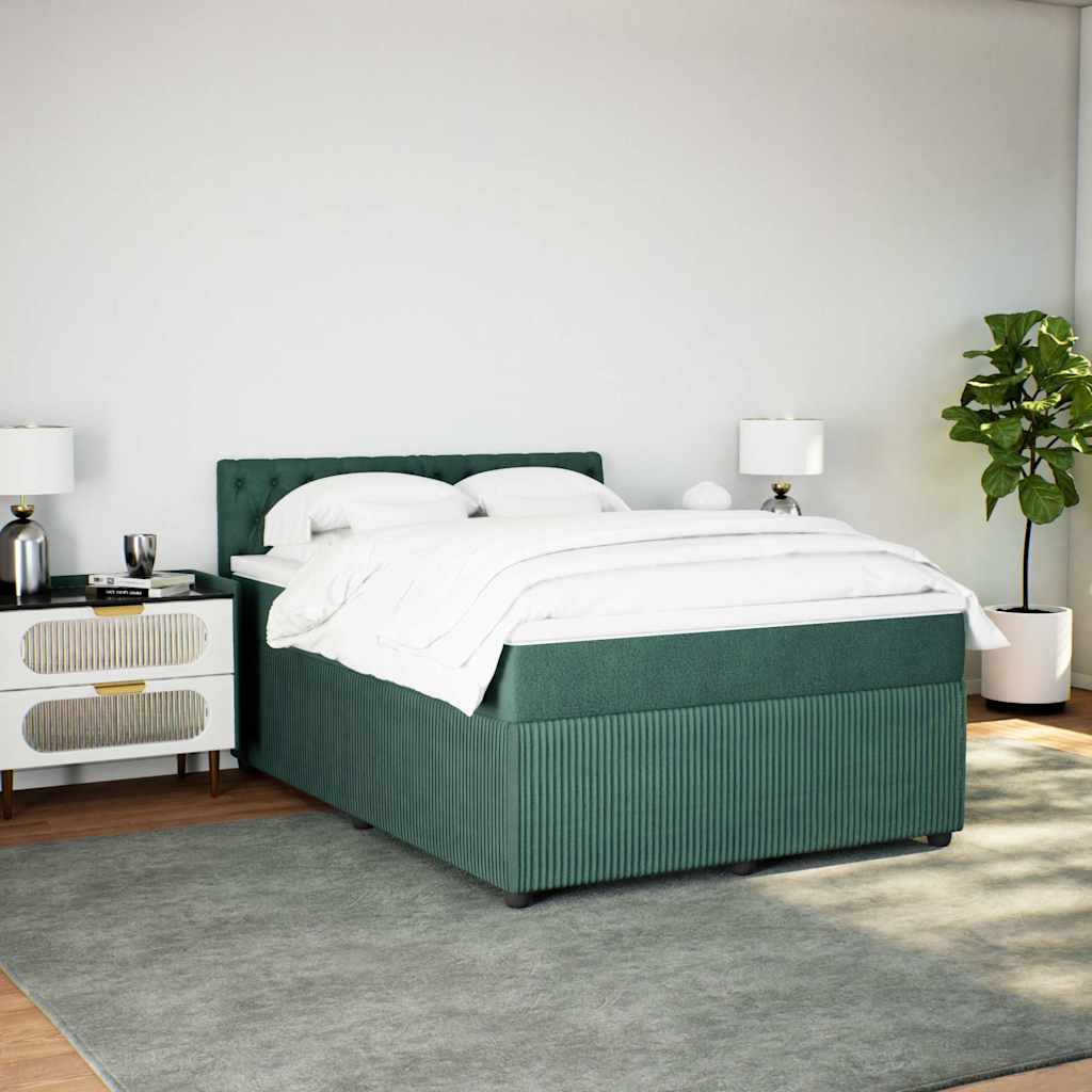 Sommier à lattes de lit et matelas Vert foncé 140x200cm Velours - XIOS