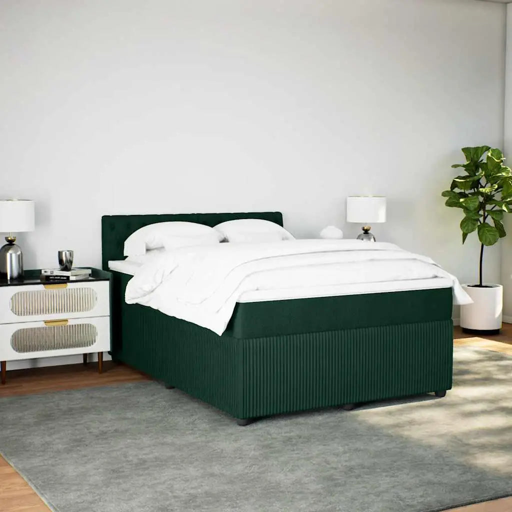 Sommier à lattes de lit et matelas Vert foncé 140x200cm Velours - XIOS