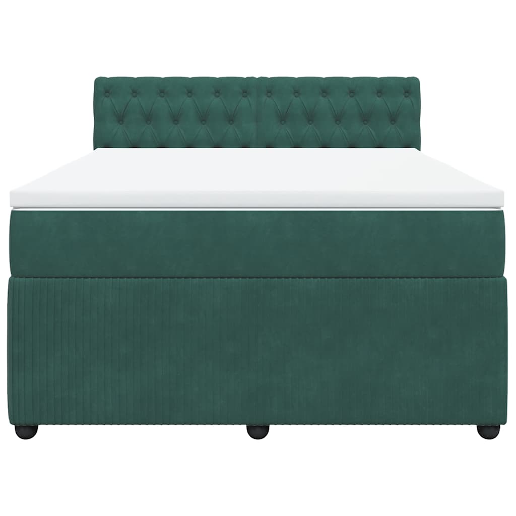 Sommier à lattes de lit et matelas Vert foncé 140x200cm Velours - XIOS