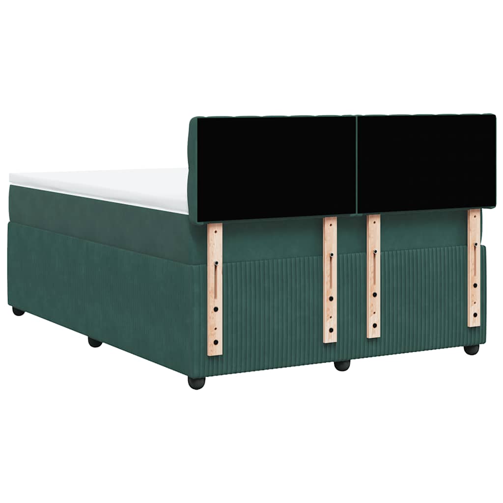 Sommier à lattes de lit et matelas Vert foncé 140x200cm Velours - XIOS