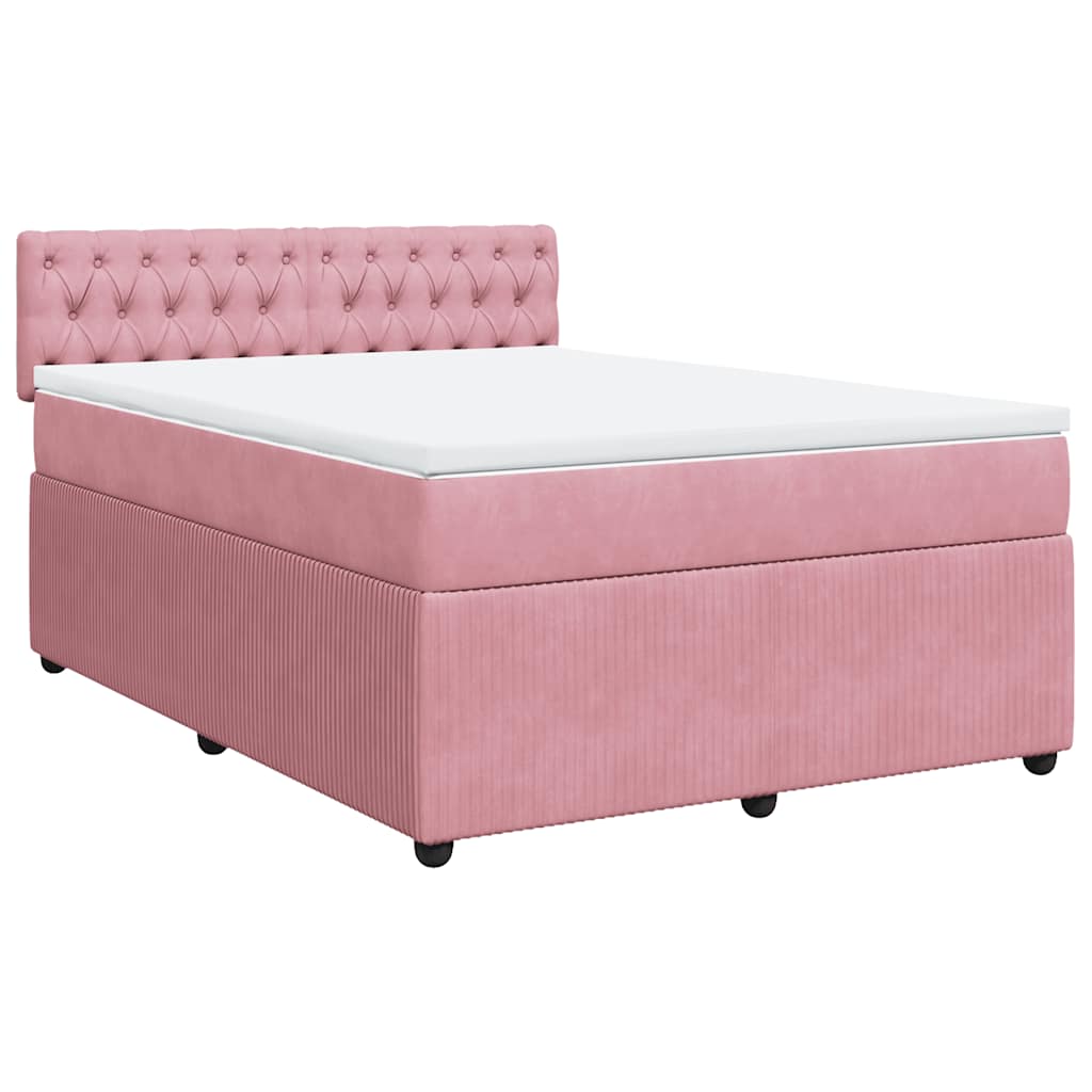 Sommier à lattes de lit avec matelas Rose 140x200 cm Velours - XIOS