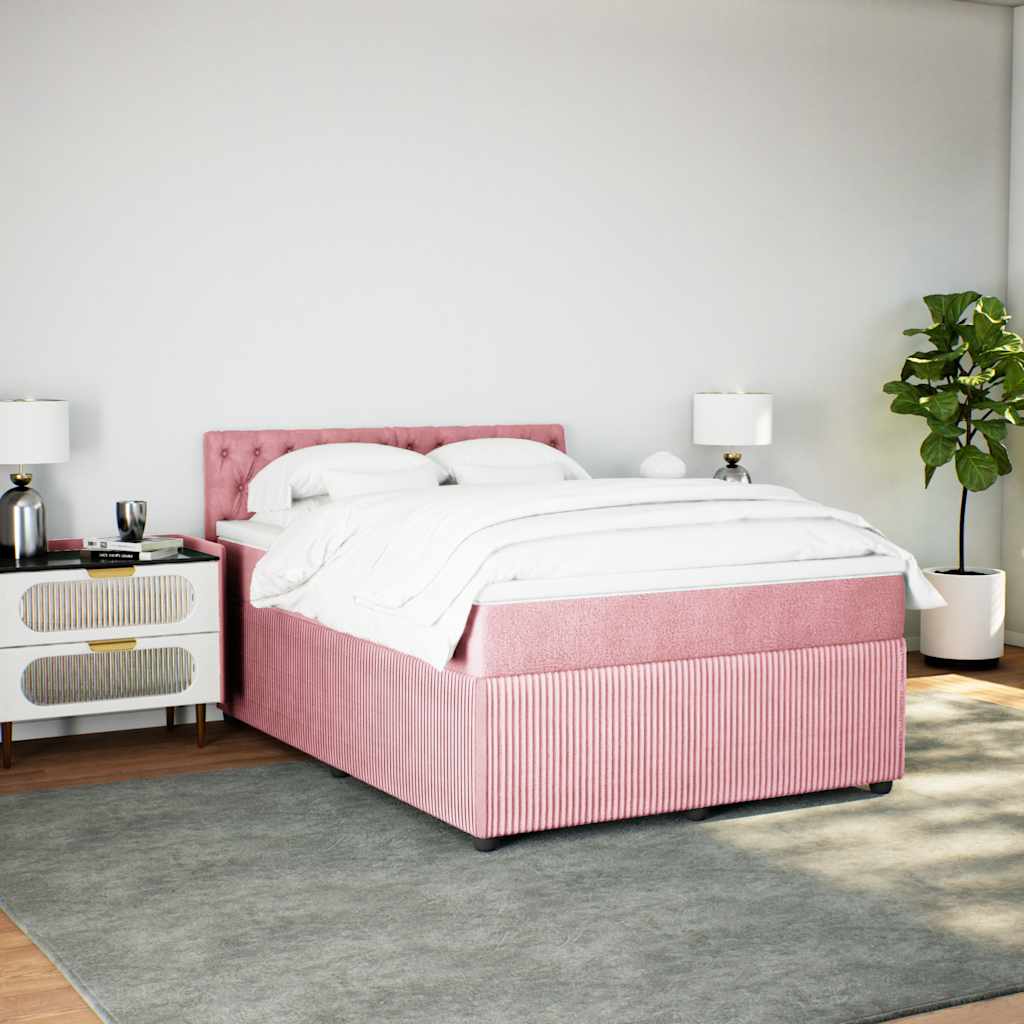 Sommier à lattes de lit avec matelas Rose 140x200 cm Velours - XIOS