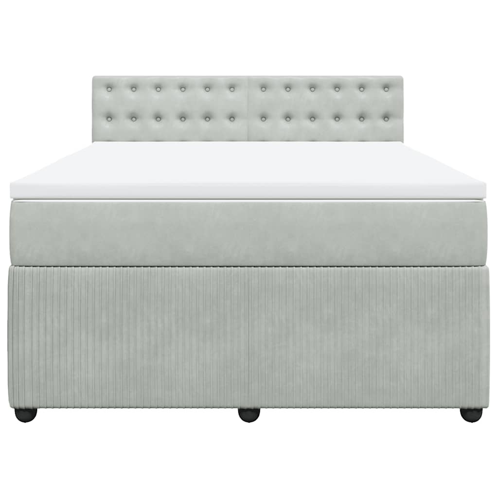 Sommier à lattes de lit et matelas Gris clair 140x200cm Velours - XIOS