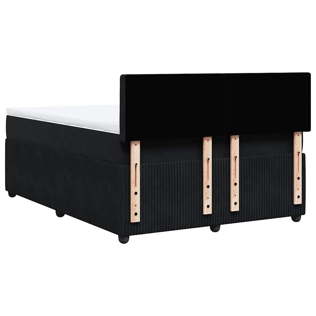 Sommier à lattes de lit avec matelas Noir 140x200 cm Velours - XIOS