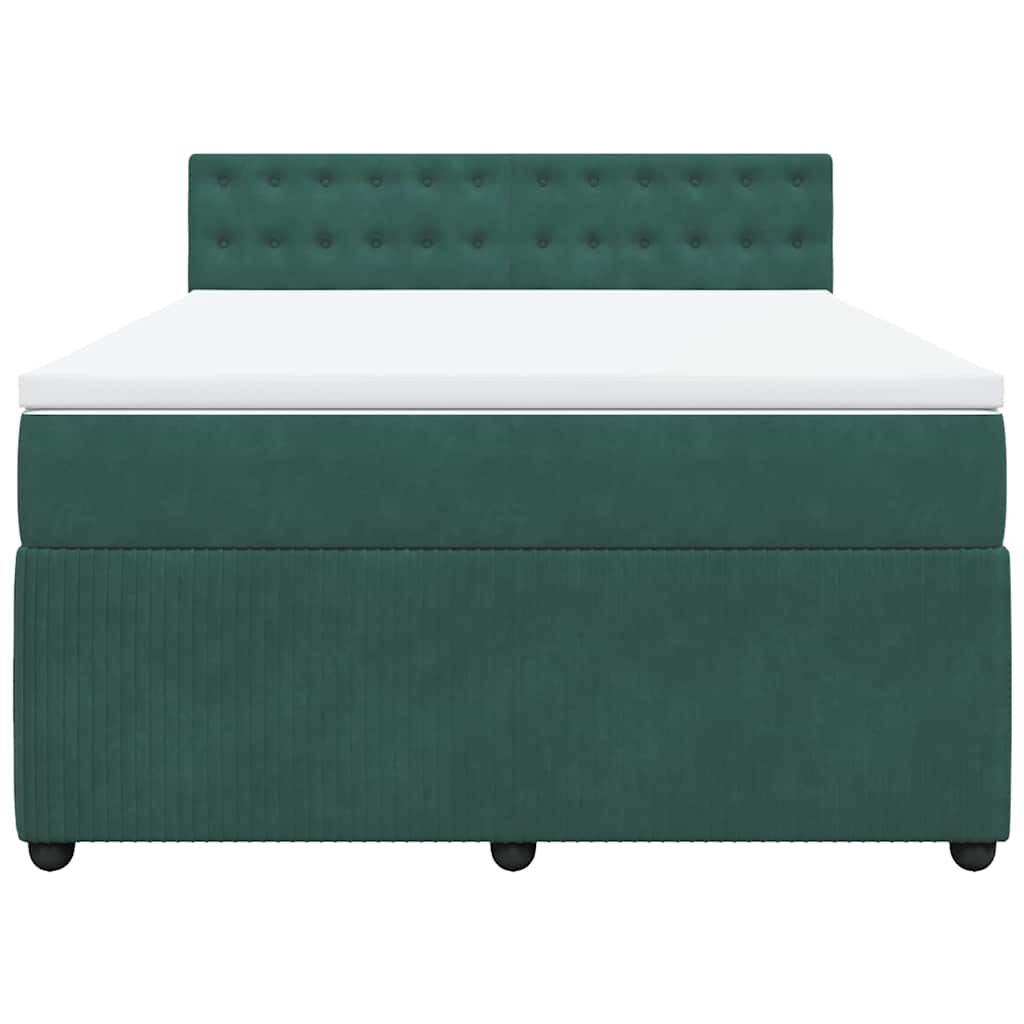 Sommier à lattes de lit et matelas Vert foncé 140x200cm Velours - XIOS