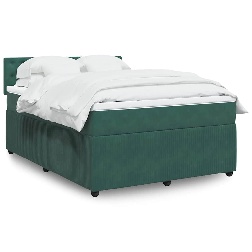 Sommier à lattes de lit et matelas Vert foncé 140x200cm Velours - XIOS