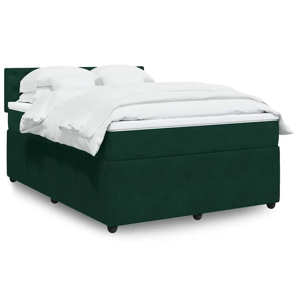 Sommier à lattes de lit et matelas Vert foncé 140x200cm Velours - XIOS