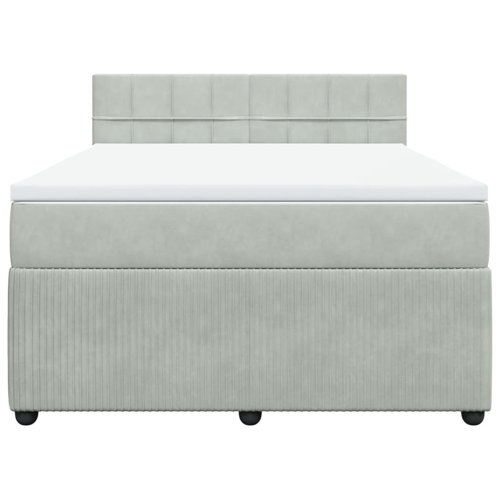 Sommier à lattes de lit et matelas Gris clair 160x200cm Velours - XIOS