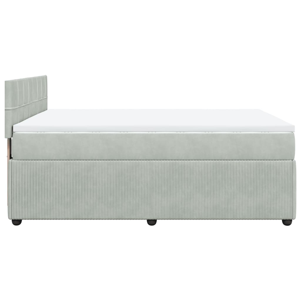 Sommier à lattes de lit et matelas Gris clair 160x200cm Velours - XIOS