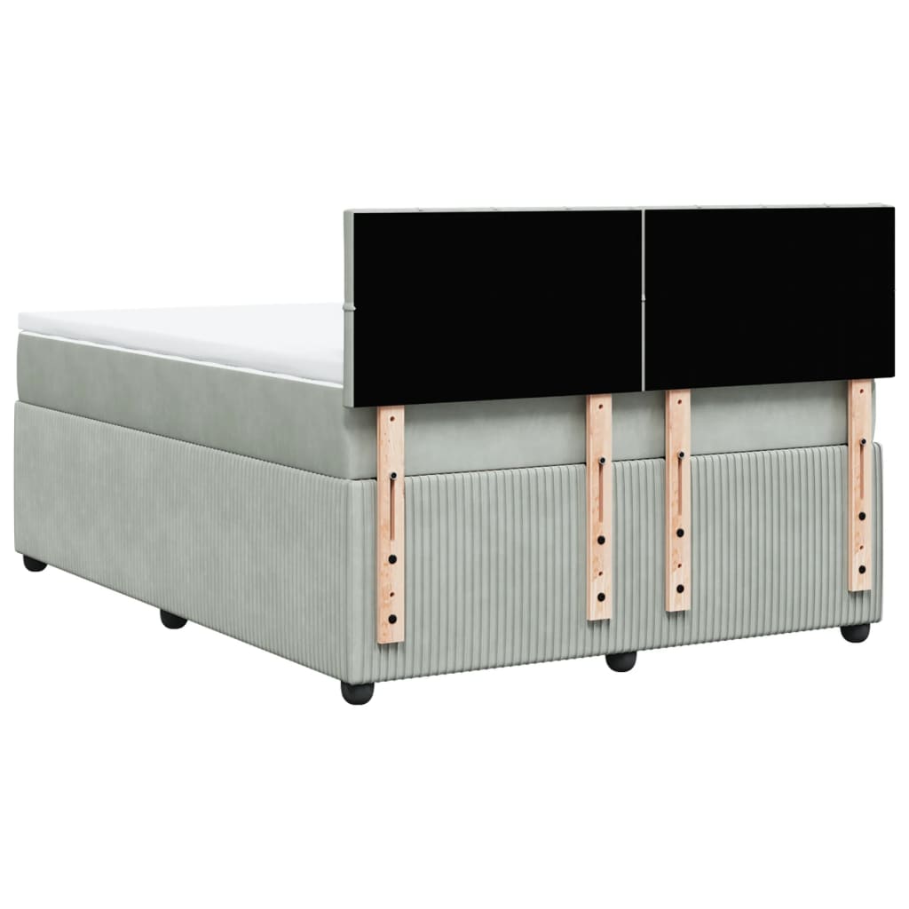 Sommier à lattes de lit et matelas Gris clair 160x200cm Velours - XIOS