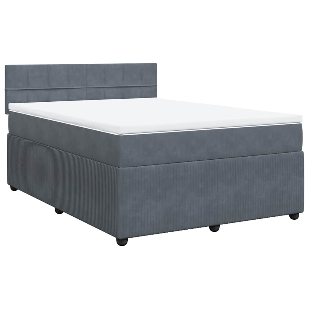 Sommier à lattes de lit et matelas Gris foncé 160x200cm Velours - XIOS