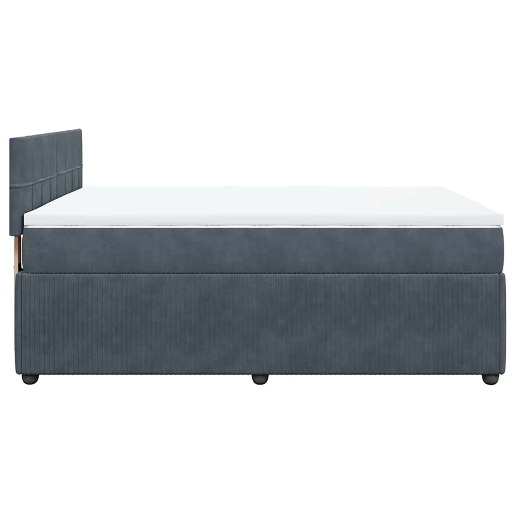 Sommier à lattes de lit et matelas Gris foncé 160x200cm Velours - XIOS