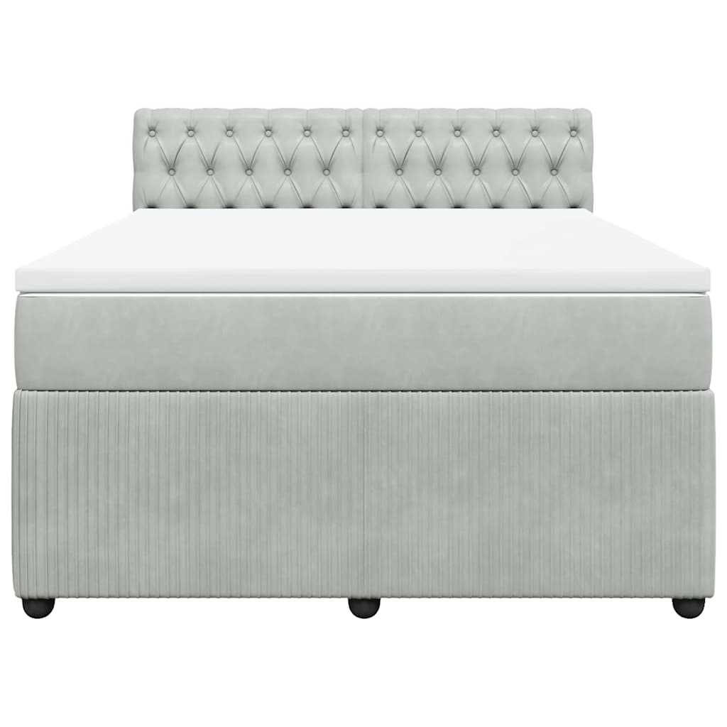 Sommier à lattes de lit et matelas Gris clair 160x200cm Velours - XIOS