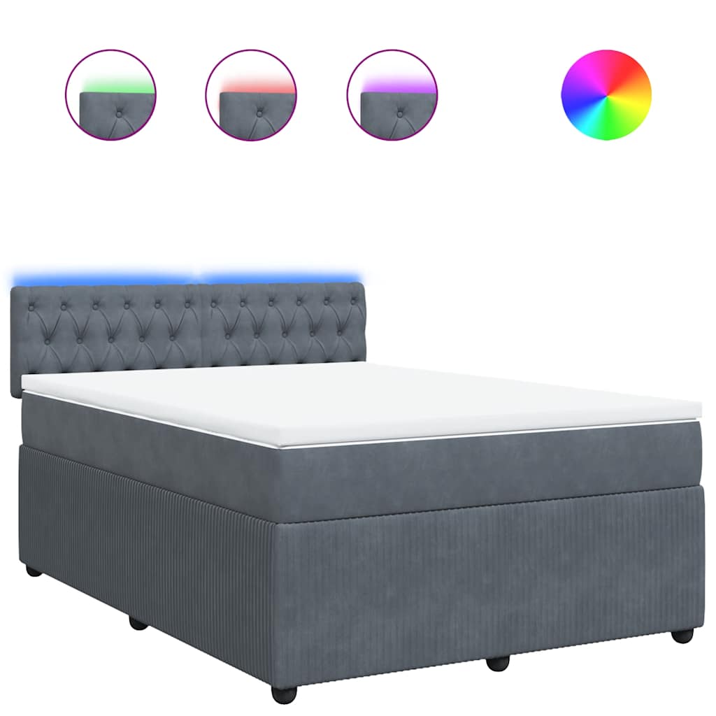 Sommier à lattes de lit et matelas Gris foncé 160x200cm Velours - XIOS