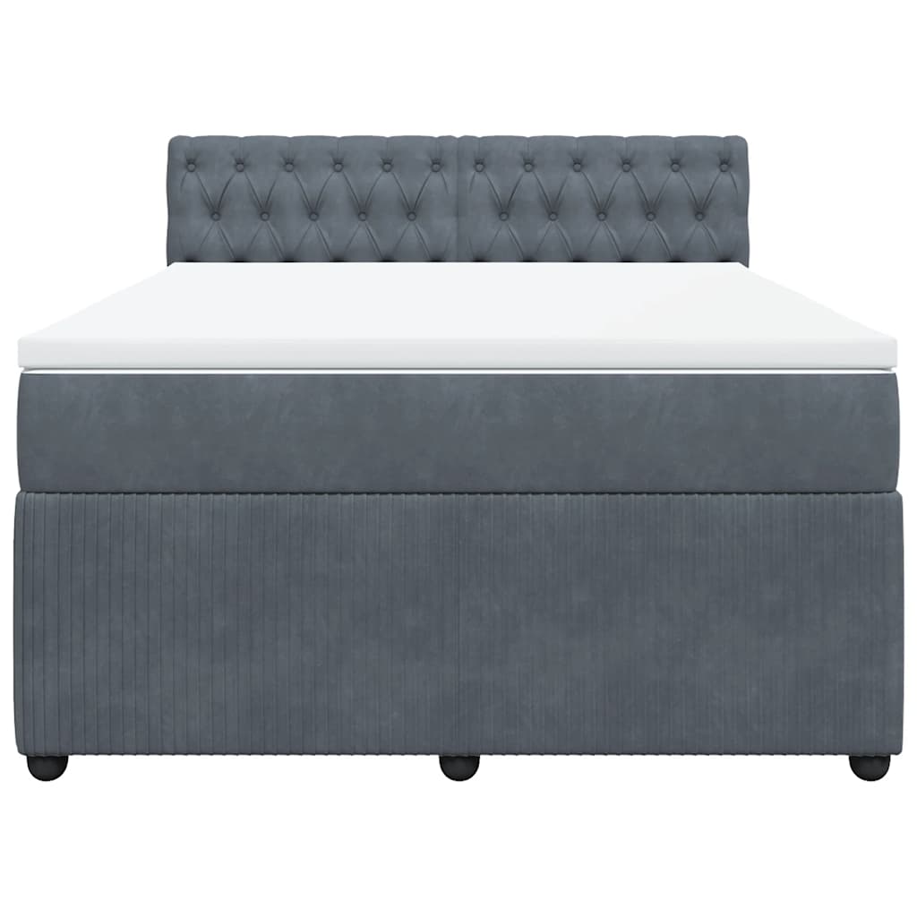 Sommier à lattes de lit et matelas Gris foncé 160x200cm Velours - XIOS