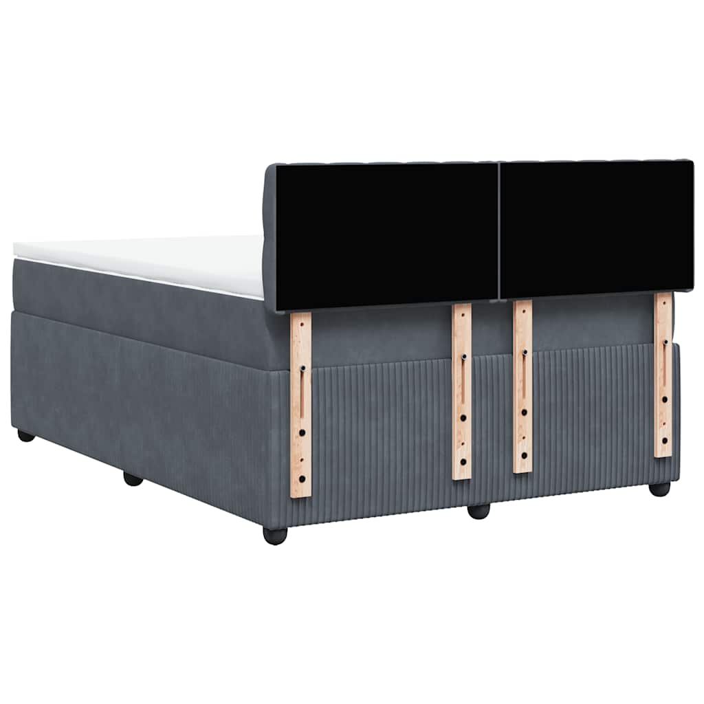 Sommier à lattes de lit et matelas Gris foncé 160x200cm Velours - XIOS