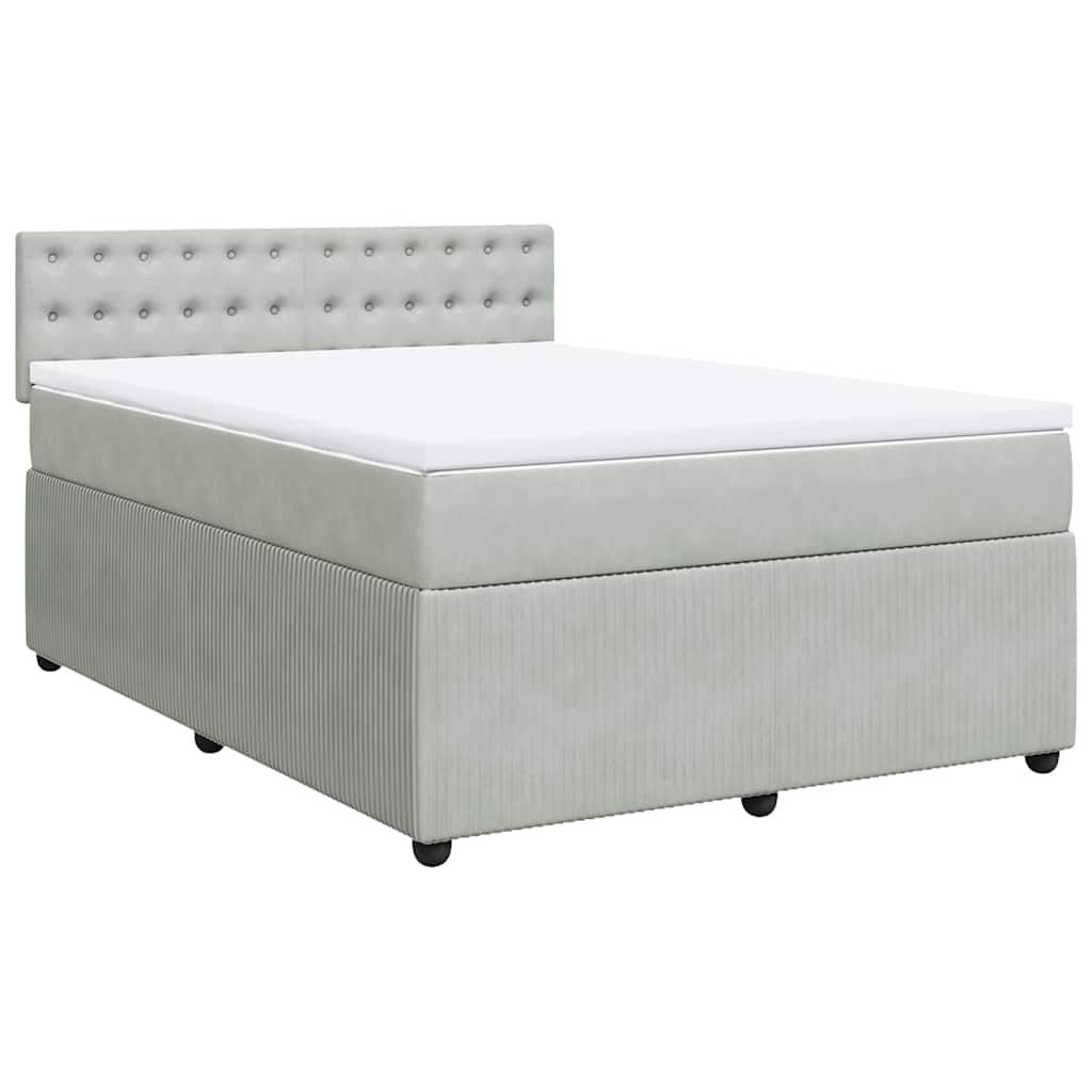 Sommier à lattes de lit et matelas Gris clair 160x200cm Velours - XIOS