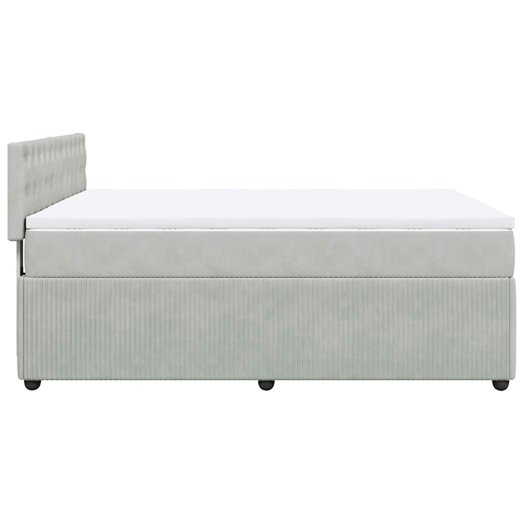 Sommier à lattes de lit et matelas Gris clair 160x200cm Velours - XIOS