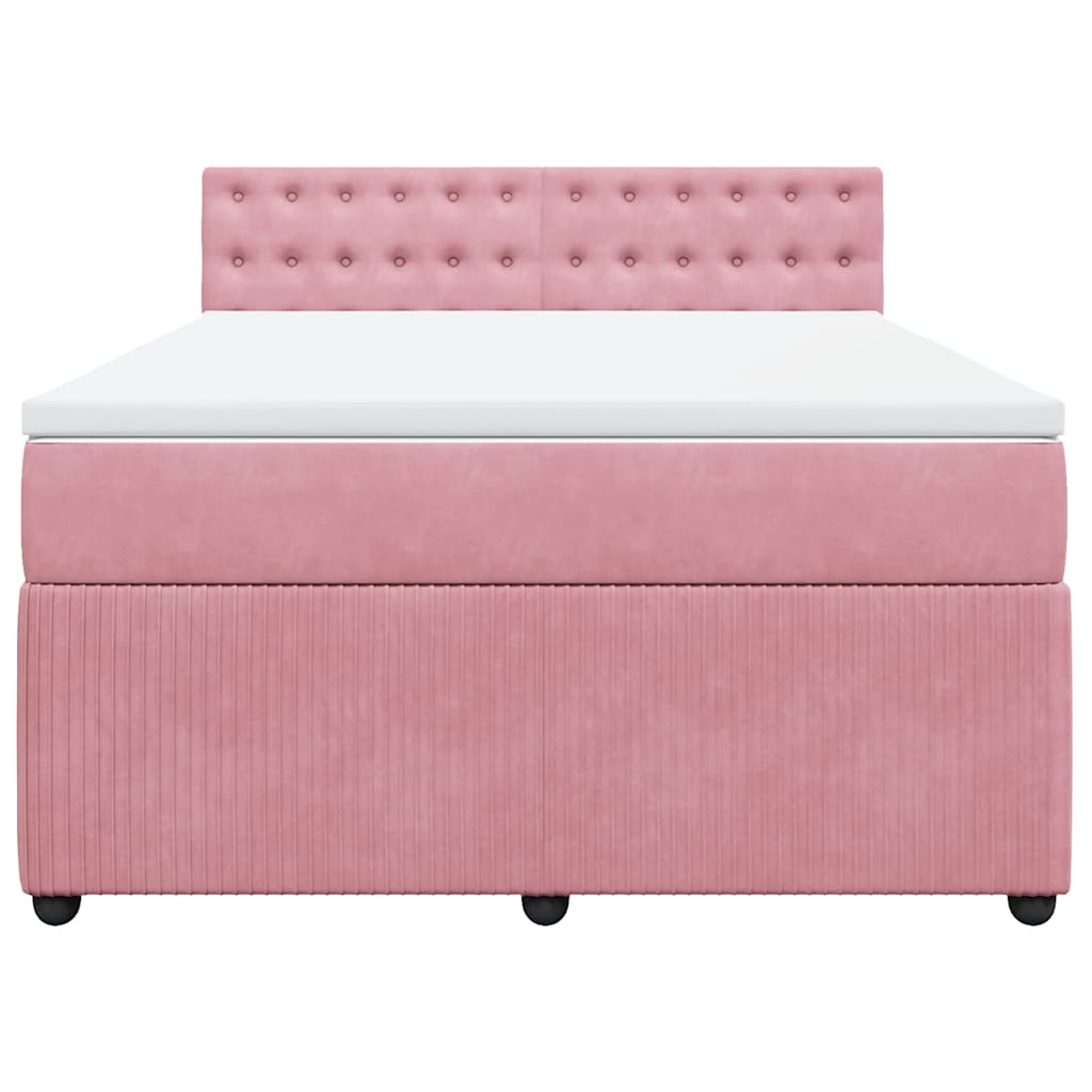 Sommier à lattes de lit avec matelas Rose 160x200 cm Velours - XIOS